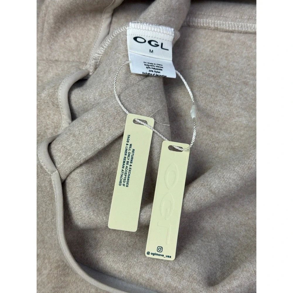OGL Oatmeal Heather Knit A-Line Midi Skirt High Waisted Size M‎ New With Tags